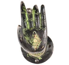 Brass Patina Hand Shape Vintage Door Pull Handle