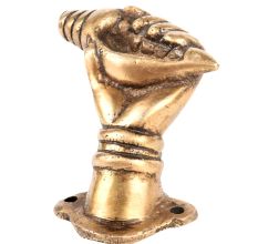 Rare Pair Hand With Shell Conch Door Pull Handles