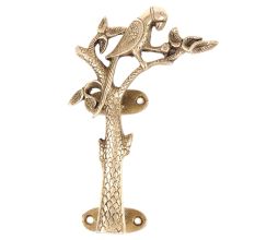 Bronze Parrot On Tree Single Door Handle