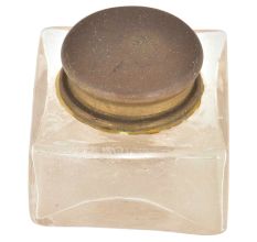 Vintage Glass Clear Rectangular Ink Pot