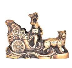 Brass Big Cat Drawn Penstand