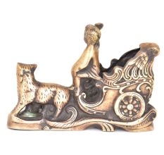 Brass Big Cat Drawn Penstand