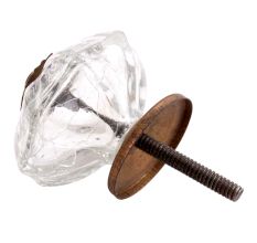 Clear Crackle Melon Glass Drawer Knob
