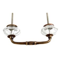 Clear Crackle Glass Bridge Handle
