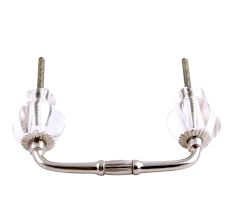 Clear Hexagon Cut Glass Bridge Handle