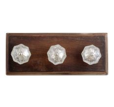 Clear Crackle Melon Glass Wooden Hook 
