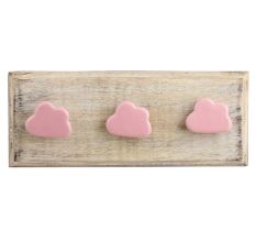 Pink Cloud Ceramic Wooden Hook 
