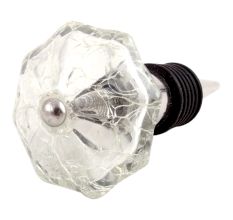 Clear Crackle Melon Glass Wine Stopper 