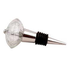 Clear Crackle Melon Glass Wine Stopper 