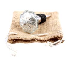 Clear Crackle Melon Glass Wine Stopper 