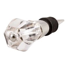 Clear Hexagon Cut Glass Wine Stopper 