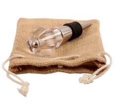 Clear Hexagon Cut Glass Wine Stopper 