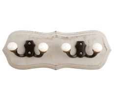 Grey Black Double Loop Ceramic Iron Wooden Hooks