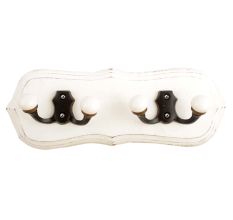 White Black Double Loop Ceramic Iron Wooden Hooks