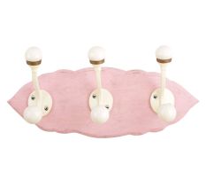Pink Cream Double Loop Ceramic Iron Wooden Hooks