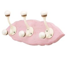 Pink Cream Double Loop Ceramic Iron Wooden Hooks