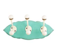 Sea Green Cream Double Loop Ceramic Iron Wooden Hooks