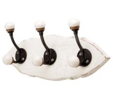 White Black Double Loop Ceramic Iron Wooden Hooks