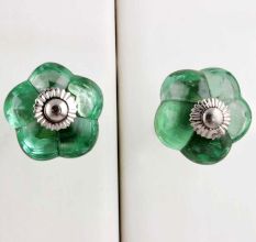 Green Melon Glass Knobs