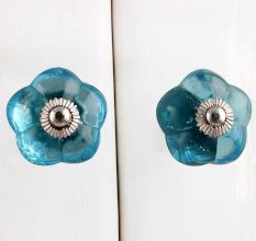 Peacock Blue Melon Knobs
