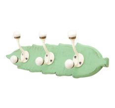 Green Cream Double Loop Ceramic Iron Wooden Hooks