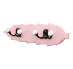 Pink Black Double Loop Ceramic Iron Wooden Hooks