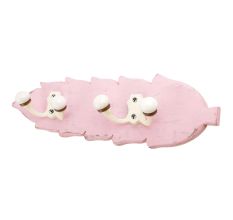 Pink Cream Double Loop Ceramic Iron Wooden Hooks
