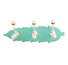 Sea Green Cream Double Loop Ceramic Iron Wooden Hooks