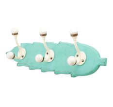 Sea Green Cream Double Loop Ceramic Iron Wooden Hooks