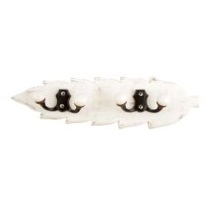 White Black Double Loop Ceramic Iron Wooden Hooks