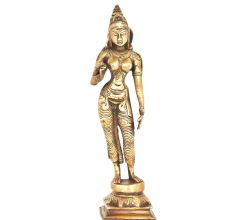Brass Goddess Parvati Standing Statue