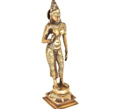 Brass Goddess Parvati Standing Statue