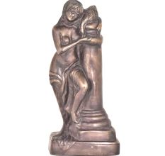 Brass Statue Of Lady And The Swan