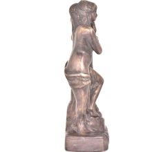 Brass Statue Of Lady And The Swan