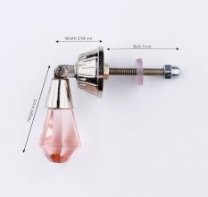 Pink Octagon Teardrop Glass Pull Drawer Knob