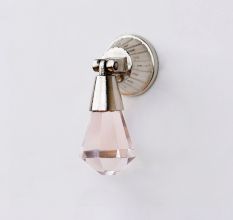 Pink Octagon Teardrop Glass Pull Drawer Knob