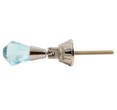 Turquoise Octagon Glass Pull Teardrop Dresser Knob 