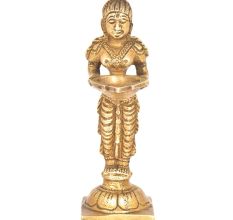 Standing Lady Deep Brass Statue
