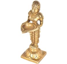 Standing Lady Deep Brass Statue