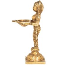 Standing Lady Deep Brass Statue