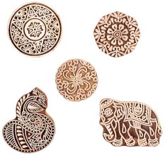 Set of 5 Piece New Mix Wooden Printing Block