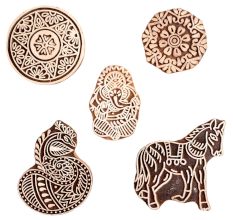 Set of 5 Piece New Mix Wooden Printing Block