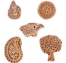 Set of 5 Piece New Mix Wooden Printing Block