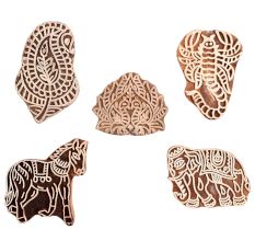Set of 5 Piece New Mix Wooden Printing Block