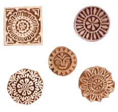 Set of 5 Piece New Mix Wooden Printing Block