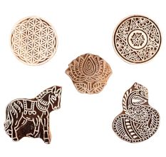 Set of 5 Piece New Mix Wooden Printing Block