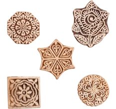 Set of 5 Piece New Mix Wooden Printing Block