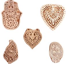 Set of 5 Piece New Mix Wooden Printing Block