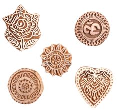 Set of 5 Piece New Mix Wooden Printing Block