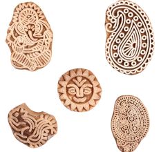 Set of 5 Piece New Mix Wooden Printing Block